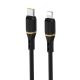 Kabel Dudao L25X USB-C - Lightning 1m 30W w miękkim silikonowym oplocie - czarny