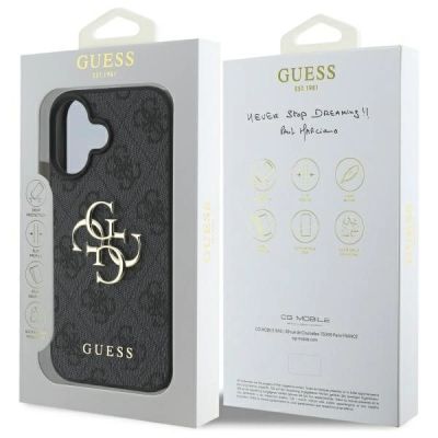 8. Etui Guess 4G Big Logo na iPhone 16 Plus - czarne
