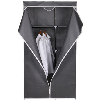 8. SZAFA TEKSTYLNA GARDEROBA 90x45x170CM CIEMNO-SZARA 8811