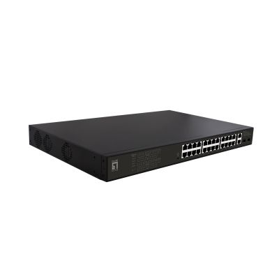 Przełącznik LevelOne GB PoE+ 28-portowy 19" 390W 1Gbps