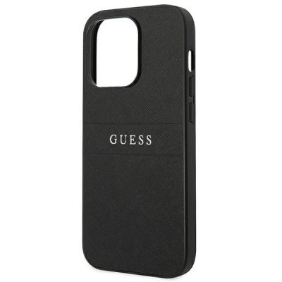 6. Etui Guess Saffiano Strap na iPhone 14 Pro - czarne