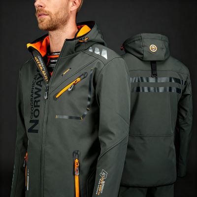 5. Kurtka Geographical Norway Softshell Royaute DB 068 M WY8027H/GN/Dark Grey / Orange