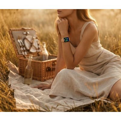 16. Smartwatch Gravity Różowe Złoto Pasek + Bransoleta GT44-2