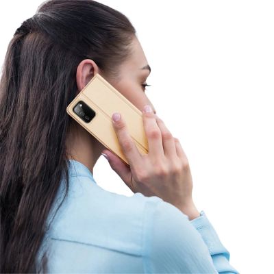 8. Dux Ducis Skin Pro kabura etui pokrowiec z klapką Samsung Galaxy A03s złoty