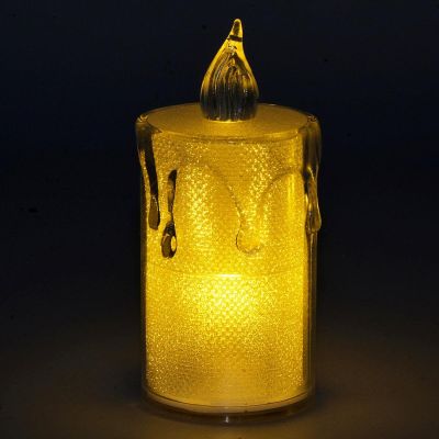 12. ŚWIECA DEKORACYJNA 3,5x8CM ZDOBIONA LED