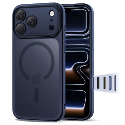 8. Etui Tech-Protect Magpeak Magsafe CC na iPhone 17 Pro Max - granatowy mat