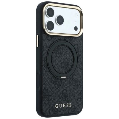 4. Etui Guess Ring Stand 360 4G Classic Logo MagSafe na iPhone 17 Pro Max / 18 Pro Max - czarne