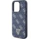 6. Etui Guess 4G Triangle Metal Logo na iPhone 15 Pro - niebieskie