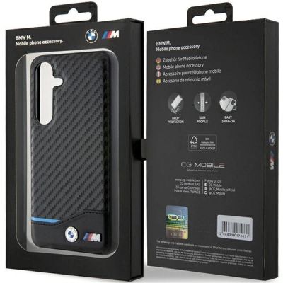 8. Etui BMW Leather Carbon na Samsung Galaxy S24 - czarne
