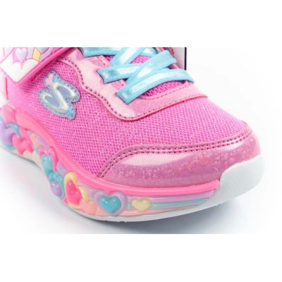 5. Skechers buty sportowe dziecięce S Lights LED dla dziewczynki na rzep