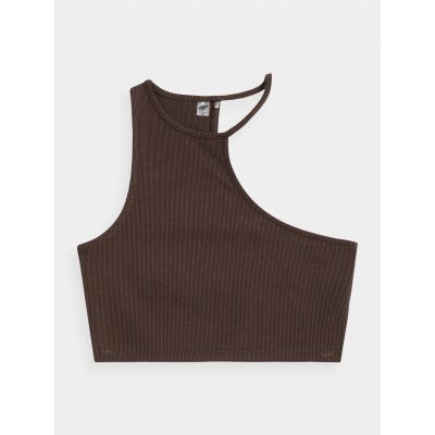 5. Crop top asymetryczny na jedno ramię damski 4F