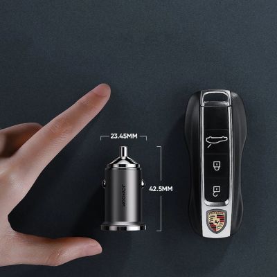 7. Joyroom szybka ładowarka samochodowa USB Typ C / USB 45 W 5 A Power Delivery Quick Charge 3.0 AFC SCP szary (C-A35)