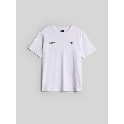 6. T-shirt loose z nadrukiem damski 4F 4FKAW26TTSHF4507-10S