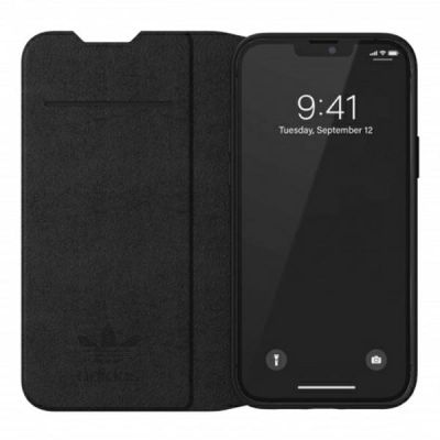 5. Etui Adidas OR Booklet Case BASIC na iPhone 13 Pro Max - czarno-białe