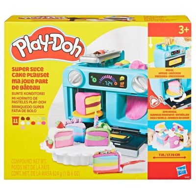 9. Play-Doh Super Slice Cake Play Kitchen Set Zestaw do zabawy z modeliny 624 g Wielobarwny
