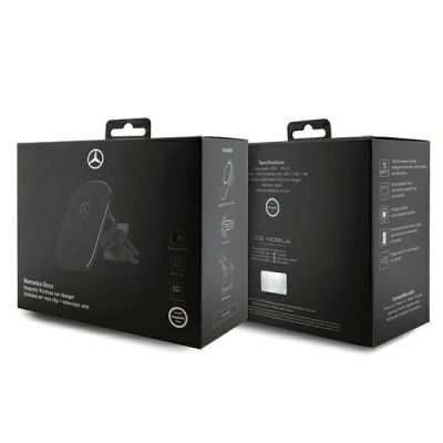4. Uchwyt indukcyjny Mercedes Silver Stars MagSafe 15W na deskę rozdzielczą lub szybę - czarny