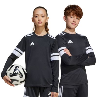 10. Koszulka dla dzieci adidas Squadra 25 Long Sleeve Jersey czarno-biała JJ0047
