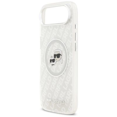 6. Etui Karl Lagerfeld IML Glitter Karl&Choupette Heads Logo MagSafe do iPhone Air - szare