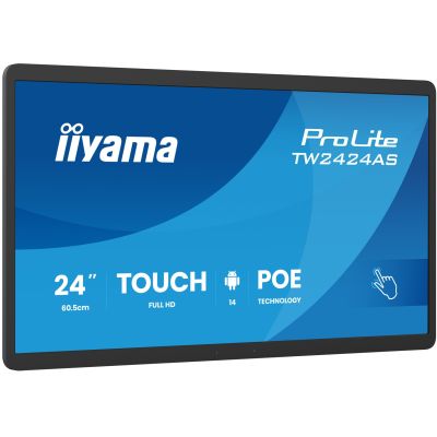 iiyama TW2424AS-B3P signage display Interaktywny płaski panel 60,5 cm (23.8") Wi-Fi 450 cd/m2 Full HD Czarny Ekran dotykowy Procesor wbudowany Android 24/7