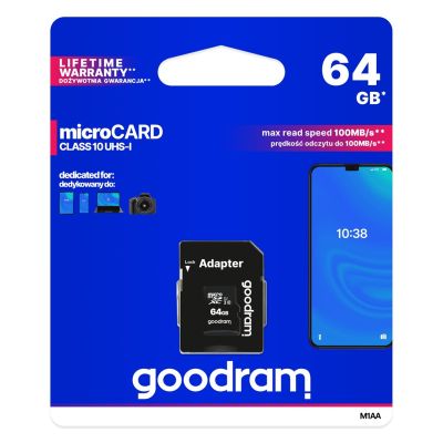 2. Karta pamięci GoodRam M1AA-0640R12 (64GB; Class 10; + adapter)