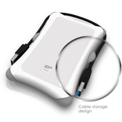 3. Dysk zewnętrzny HDD Silicon Power Armor A30 (1TB; 2.5"; USB 3.2; 5400 obr/min; White; SP010TBPHDA30S3W)