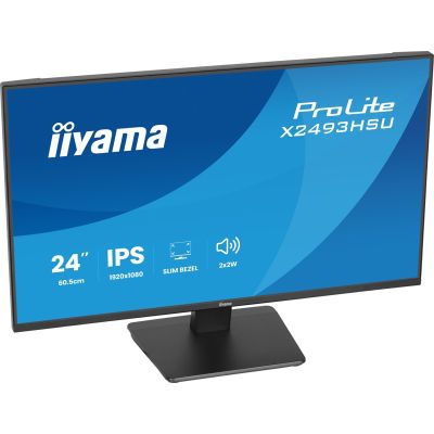 38. iiyama ProLite X2493HSU-B1 monitor komputerowy 60,5 cm (23.8") 1920 x 1080 px Full HD LED Czarny