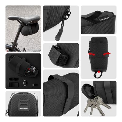2. Wozinsky mała torba rowerowa pod siodełko 0,6 l czarny (WBB8BK black)