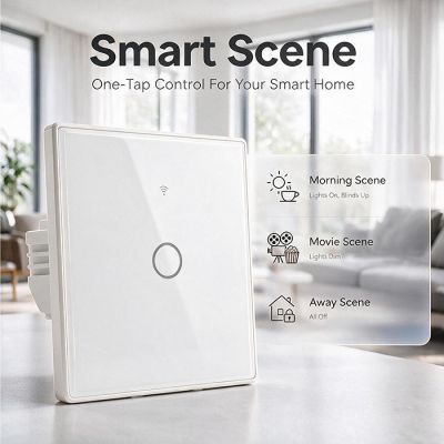 6. QOLTEC WŁĄCZNIK/WYŁĄCZNIK ŚWIATŁA | DOTYKOWY 1-KANAŁOWY | WI-FI | TIMER | TUYA | BIAŁY