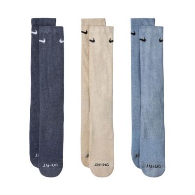 Skarpety Nike Everyday Plus Cushioned 3 pary ciemnoszare, beżowe, jasnoszare SX6888 901