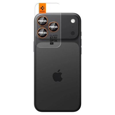 2. Szkło na obiektyw Spigen Optik Pro na iPhone 16 Pro / Max / 17 Pro / Max - pomarańczowe