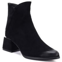 Botki damskie na obcasie zamszowe czarne Potocki SZ12875
