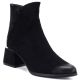 Botki damskie na obcasie zamszowe czarne Potocki SZ12875