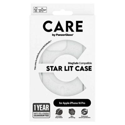 4. Etui CARE by PanzerGlass Flagship Star Lit Case z MagSafe na iPhone 16 Pro - białe