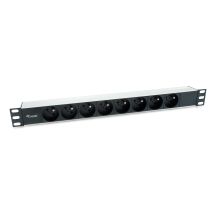 Equip 333313 rozdzielacz zasilania PDU 8 x gniazdo sieciowe 1U Czarny, Srebrny