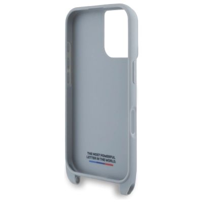 6. Etui BMW M Edition Carbon Stripe & Strap na iPhone 16 - szare