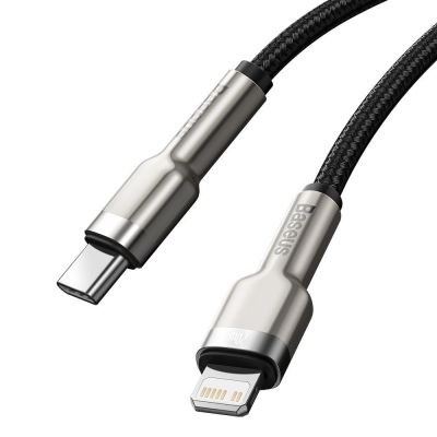 8. Kabel Baseus Cafule Series Metal Data USB-C / Lightning 20W PD 1 m - czarny