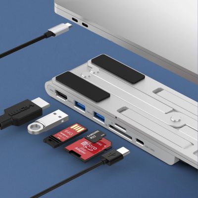 7. Choetech podstawka stacja wielofunkcyjna 7w1 do laptopa PD/USB-C HDMI(4K/30Hz)/2xUSB-A/1xUSB-C/1xSD/1xTF czarny (HUB-M43)