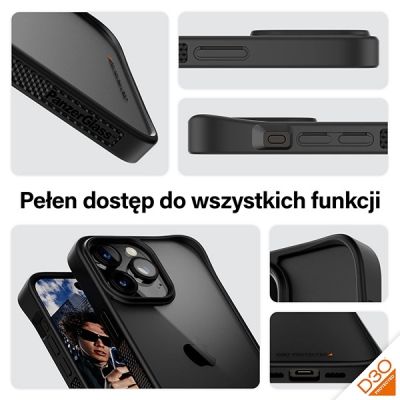 3. Etui PanzerGlass ClearCase na iPhone 15 Pro Max z certyfikatem Military Grade - przezroczysto-czarne