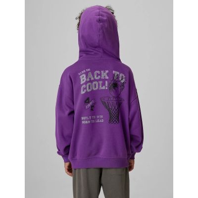 2. Bluza dresowa loose z kapturem chłopięca 4F 4FJRAW26TSWSM3194-51S