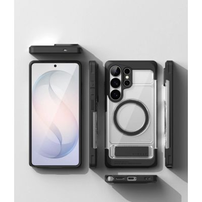 6. Etui Ringke UX Magnetic MagSafe na Samsung Galaxy S26 Ultra - przezroczysto-czarne