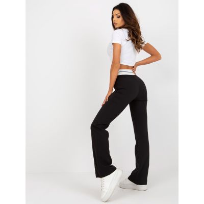 4. Czarne materiałowe spodnie dzwony bez kieszeni  (DHJ-SP-6971.33P)
