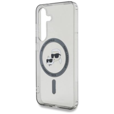 6. Etui Karl Lagerfeld Button Karl & Choupette Heads Printed Logo MagSafe Samsung Galaxy S25 czarny