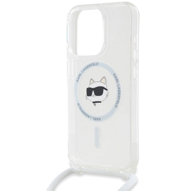 5. Etui Karl Lagerfeld IML Choupette Head&Cord MagSafe na iPhone 15 Pro Max - przezroczyste
