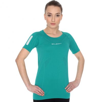 2. Koszulka damska Brubeck Athletic lazurowa zieleń SS11080