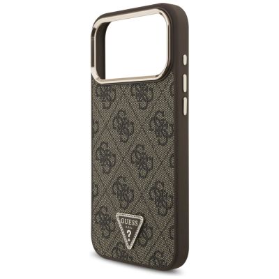 6. Etui Guess 4G Triangle Logo MagSafe na iPhone 17 Pro Max / 18 Pro Max - brązowe