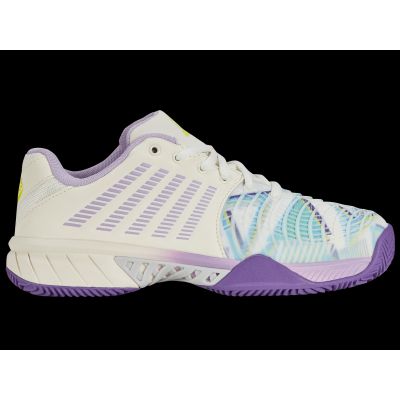 8. Buty sportowe damskie K-Swiss Express Light 3 Padel sneakersy białe/fioletowe (98900-182-M)