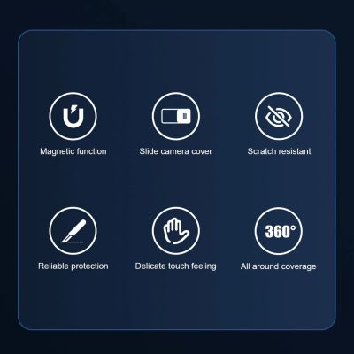 8. Nillkin CamShield Pro Magnetic Case etui iPhone 14 Plus pokrowiec osłona na aparat kamerę niebieski (z MagSafe)
