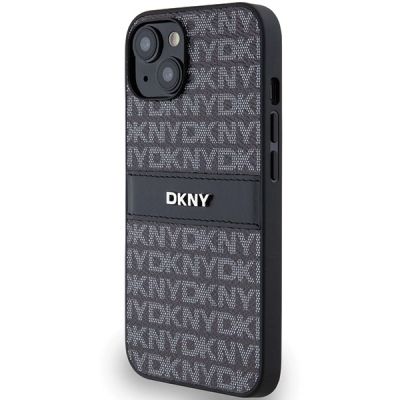 2. Etui DKNY Leather Mono Stripe & Metal Logo na iPhone 15 / 14 / 13 - czarne