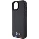 6. Etui BMW Leather Stamp Tricolor do iPhone 15 Plus - czarne