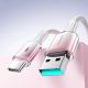 9. Kabel Joyroom S-A42 Crystal-Clear Series 3A USB-A - USB-C 1,2m - biały